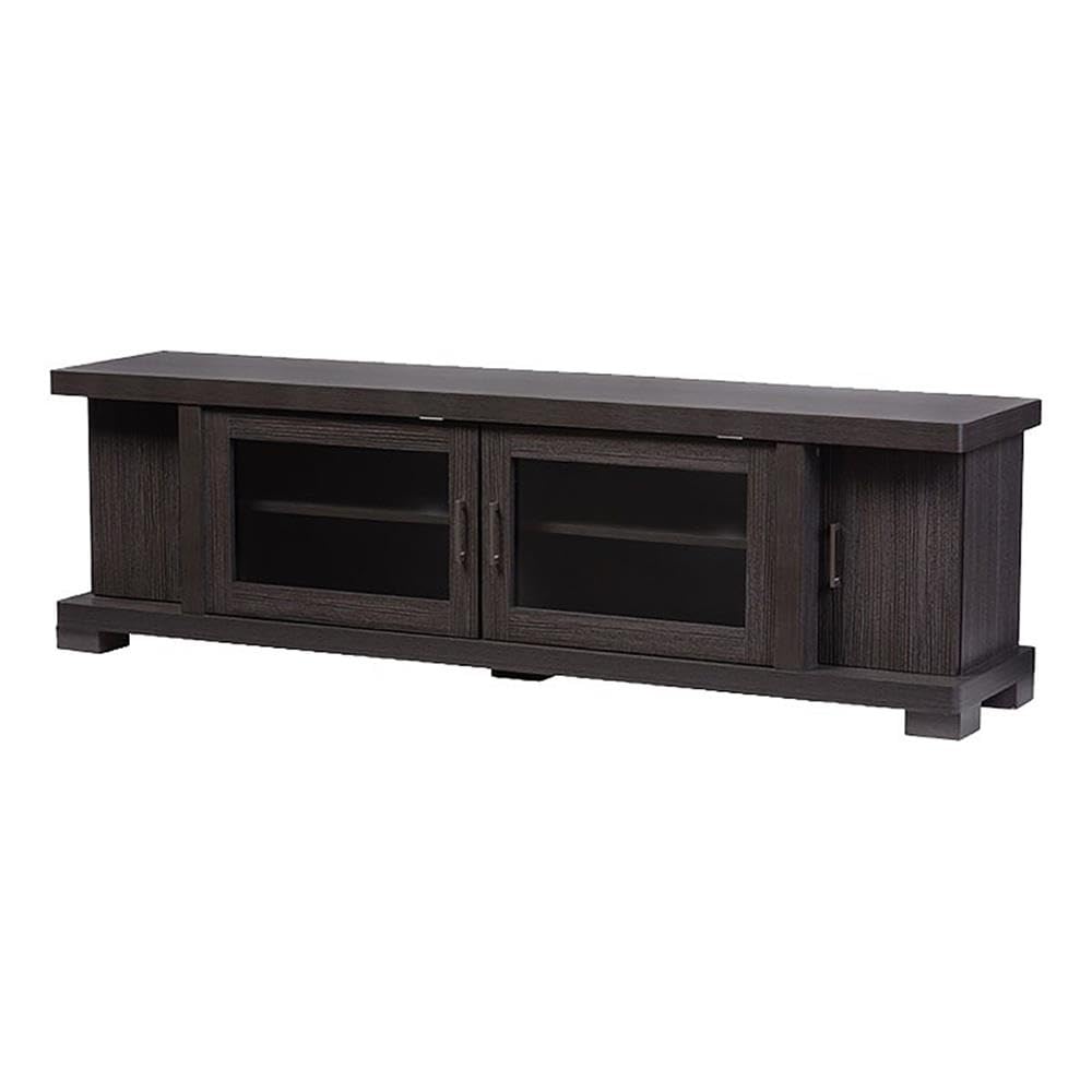70" Espresso Engineered Wood TV Stand Console G5503