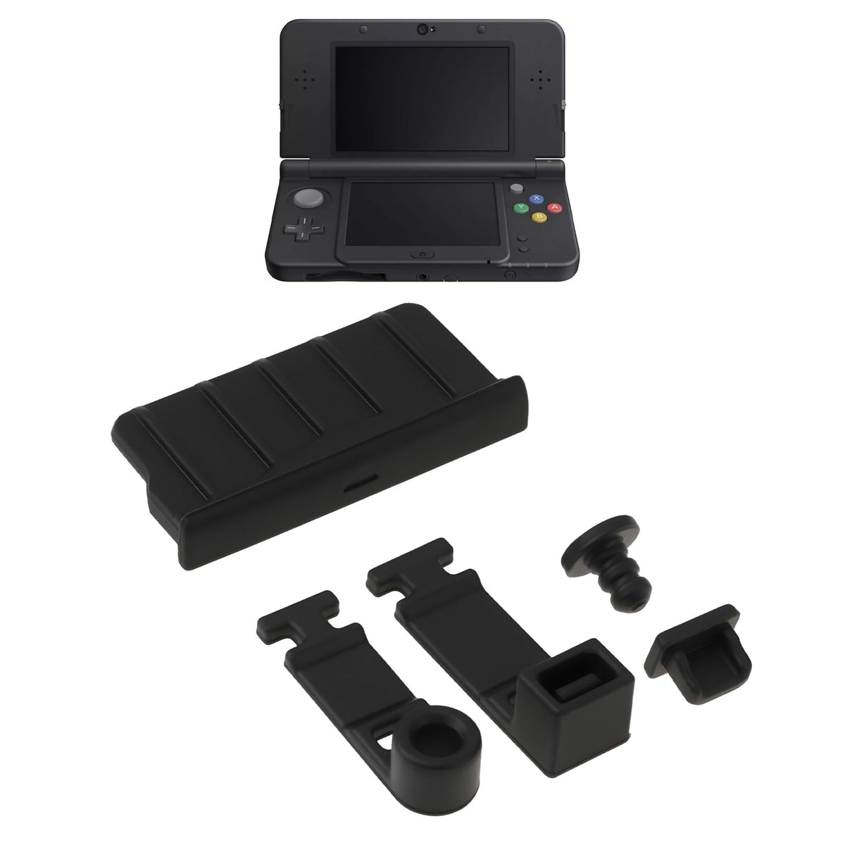 Game Console Card Slot Silicone Plug 2 Sets Black F529