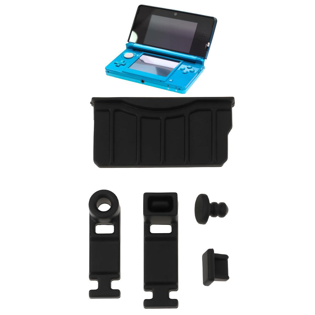 Game Console Card Slot Silicone Plug 2 Sets Black F529