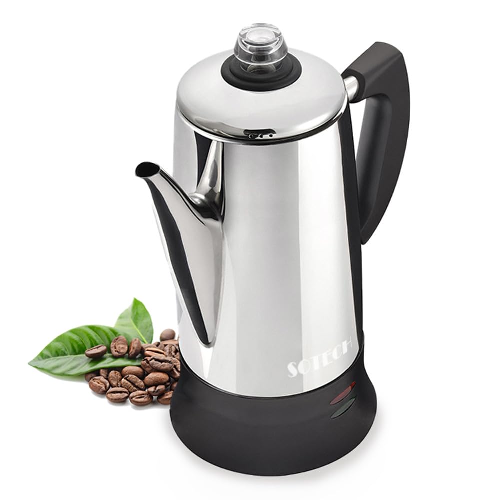 Electric Percolator Coffee Pot Stainless Steel 12 Cup C628