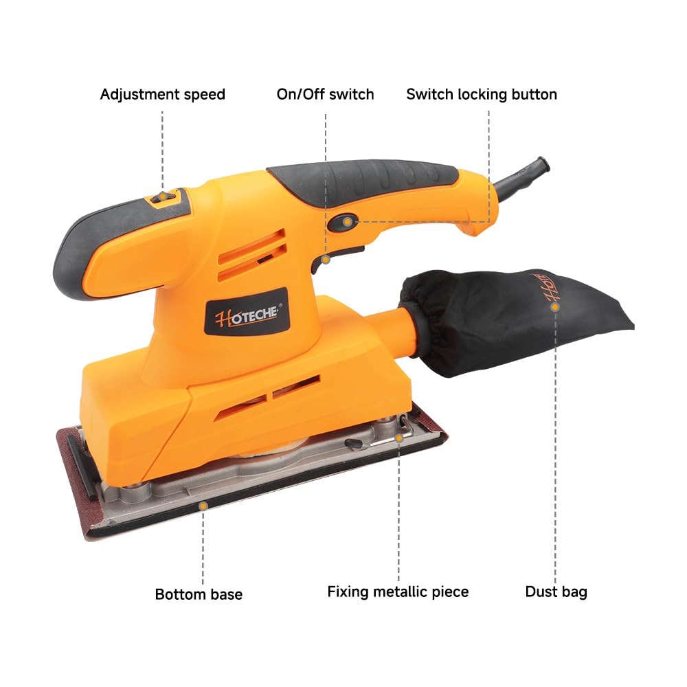 3.17 Amp Variable Speed Orbital Sander with Dust Bag J396014