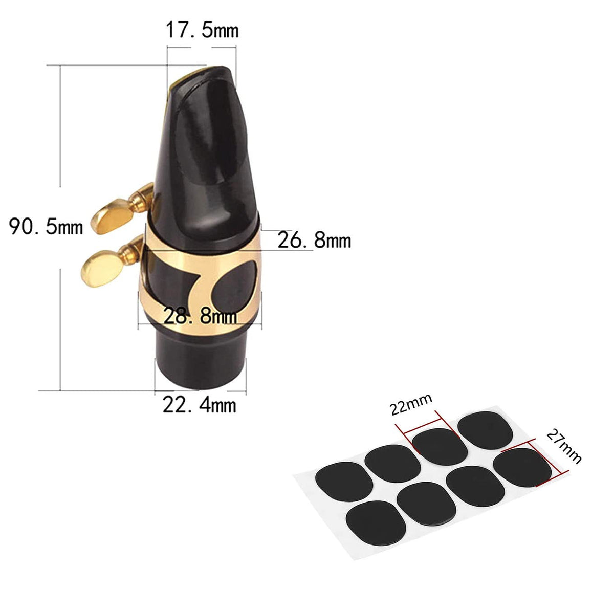 Alto Sax Mouthpiece Kit with Ligature Cap 2.5 Reed C8157