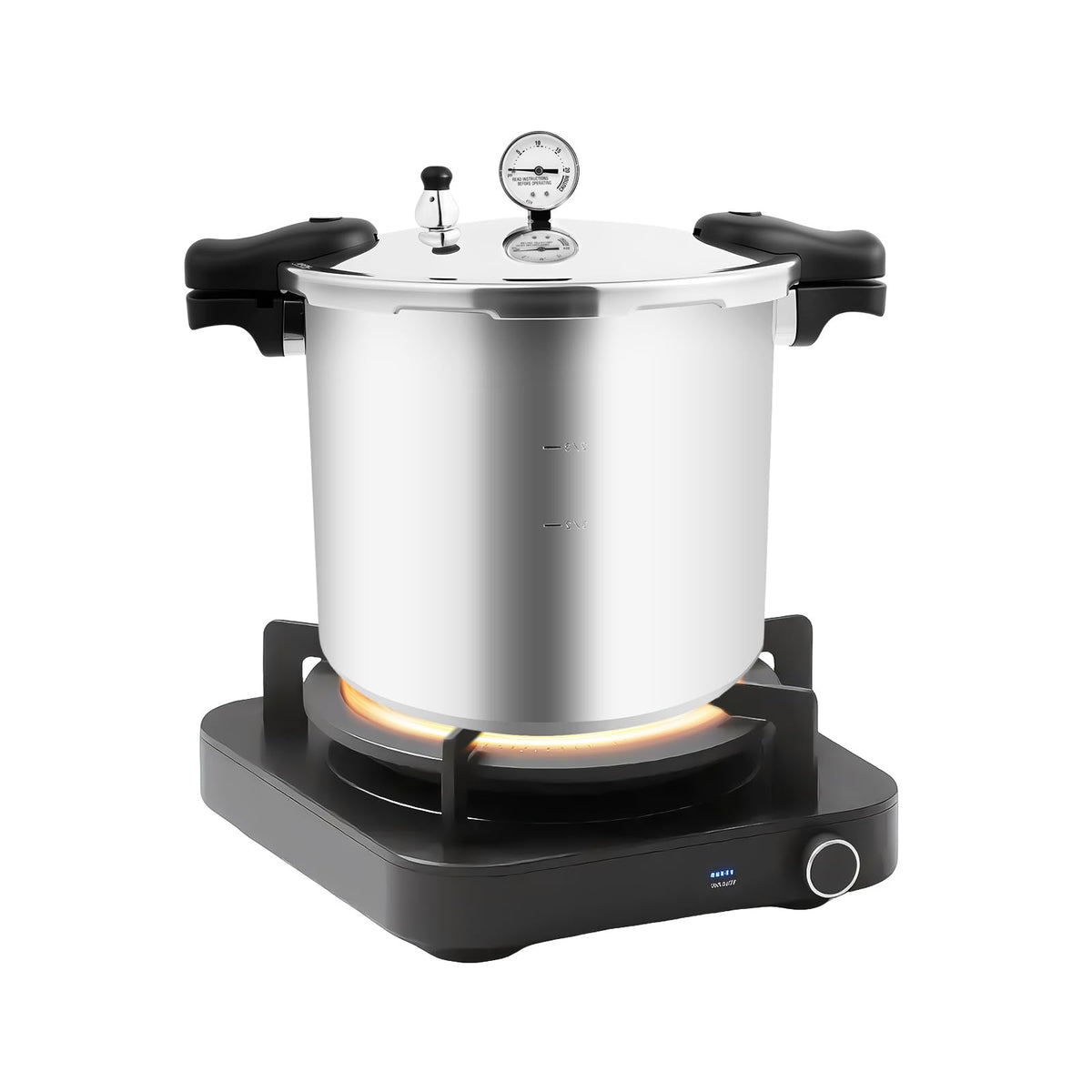 23 Quart Aluminum Pressure Cooker with Pressure Gauge & Release Valve E61619