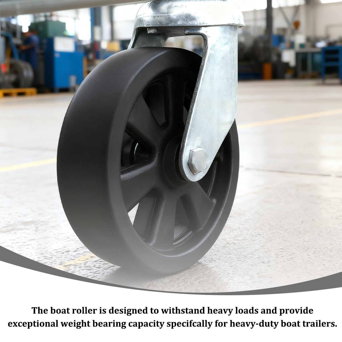 8 Inch Nylon Trailer Jack Caster Wheel with Bolt and Nut Z360