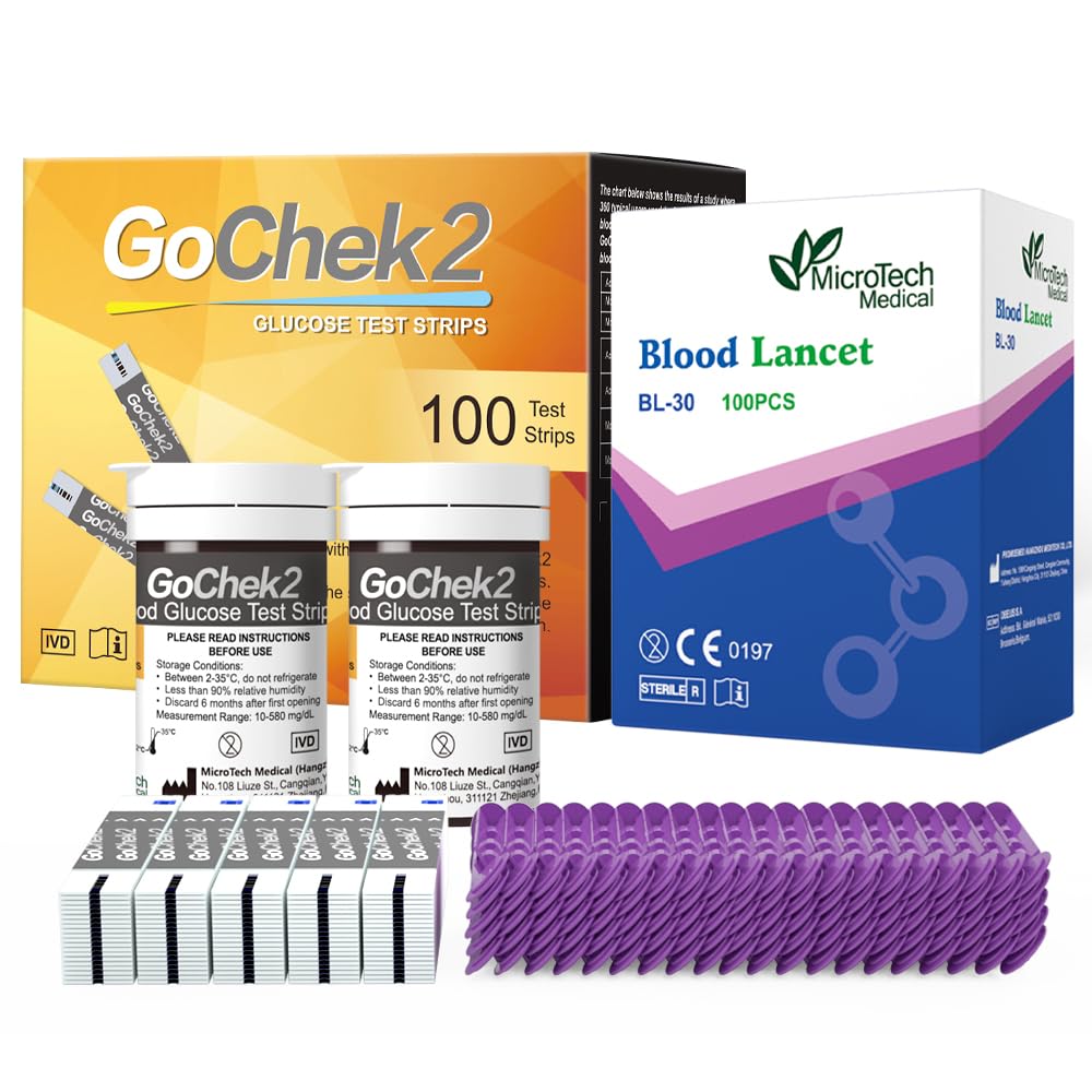 Blood Glucose Test Strips & Lancets, 100 Count V1316