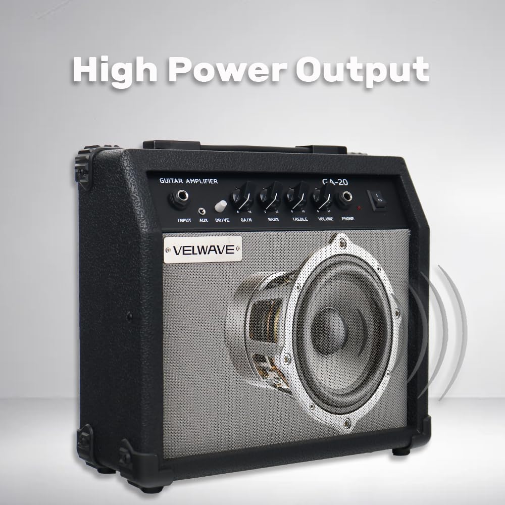 20W Black Portable Electric Guitar Amplifier E136