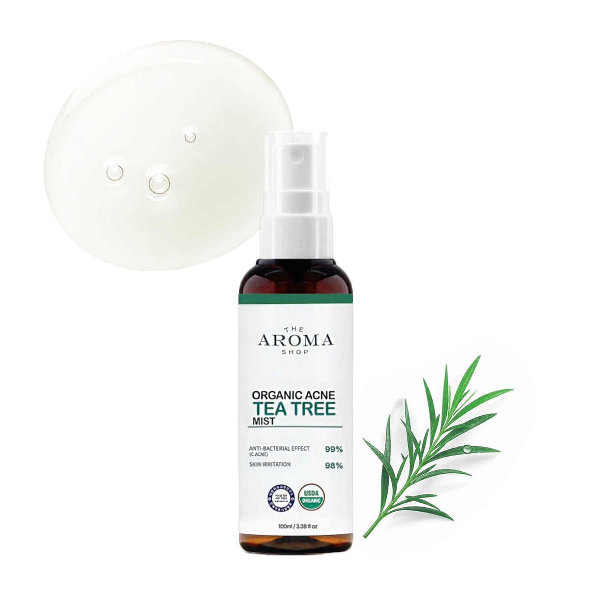 Organic Tea Tree Mist Face & Body Spray 3.38 fl oz A8124