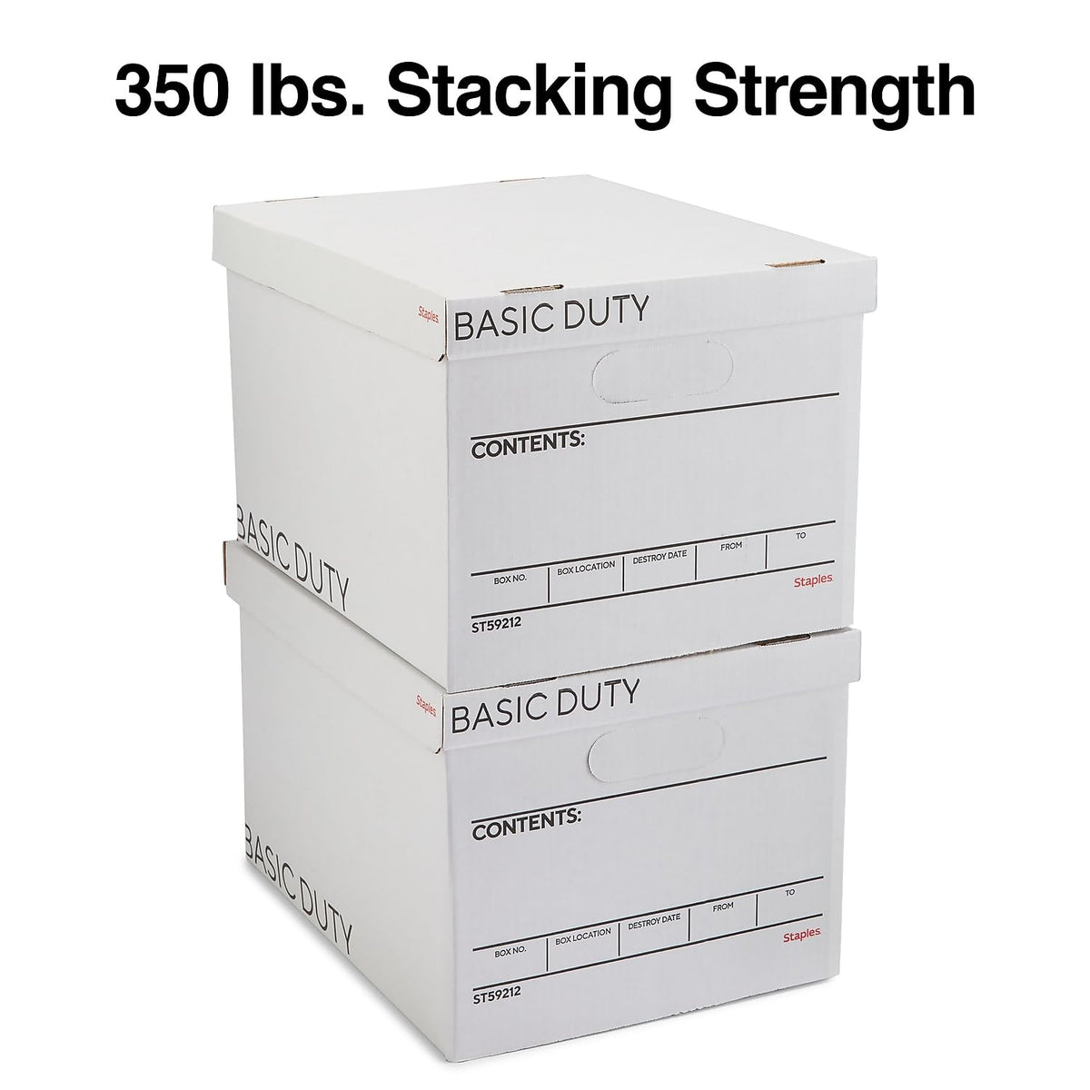 Storage & Filing Box with Handles & Removable Lid, Letter & Legal, Stackable, 20-Pack K870236