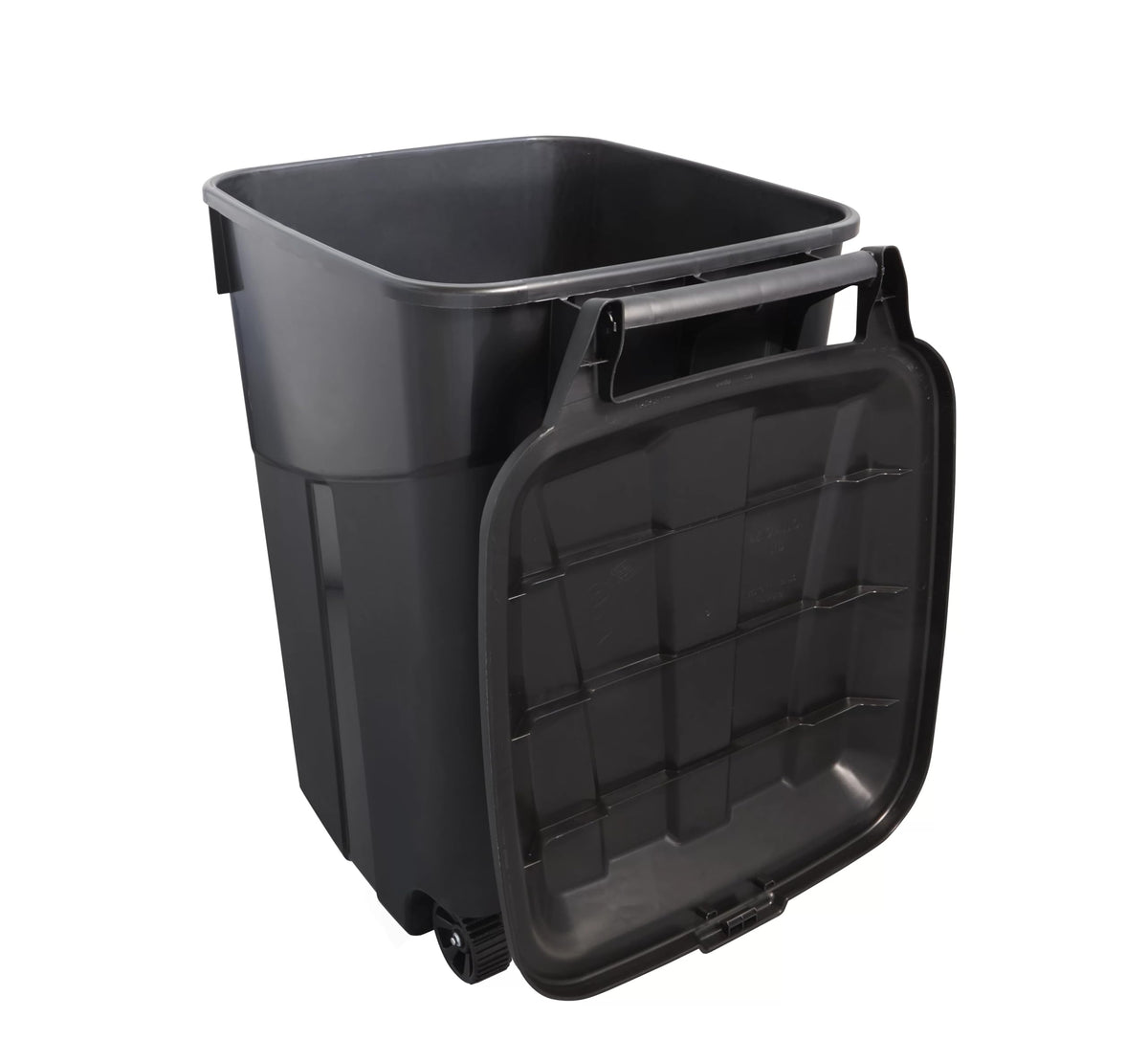 Black 45 Gallon Wheeled Plastic Garbage Can P494266
