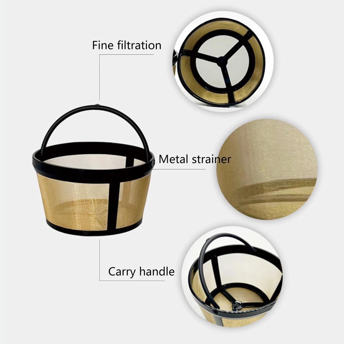 Reusable Coffee Filter Basket, 8-12 Cup Mesh, BPA-Free Q197574