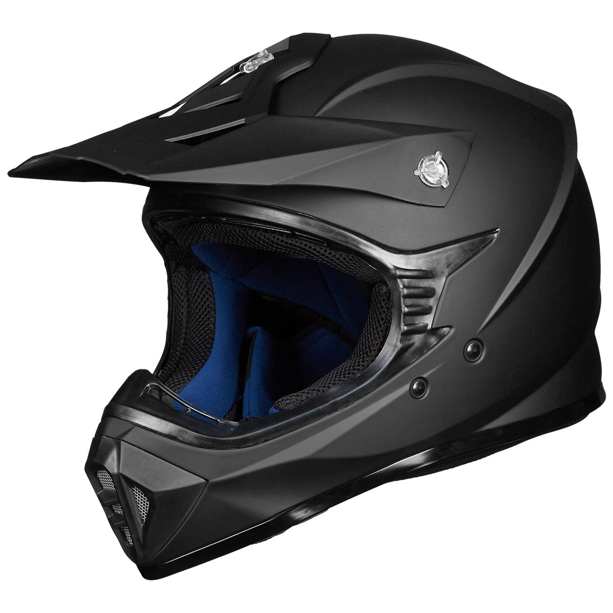 Adult Full Face Motorcycle Helmet, DOT Approved, Matte Black I553