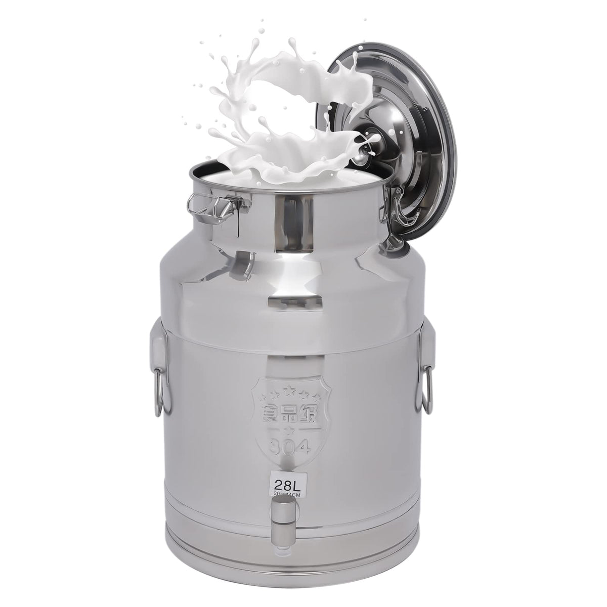 7.4 Gal Stainless Steel Milk Can with Faucet T663