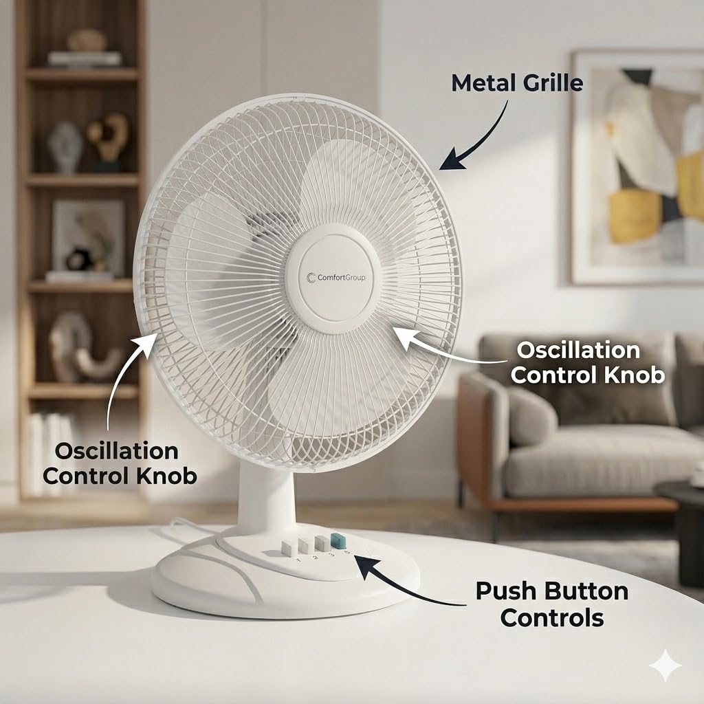 16 inch 3 Speed Oscillating Table Fan O177968