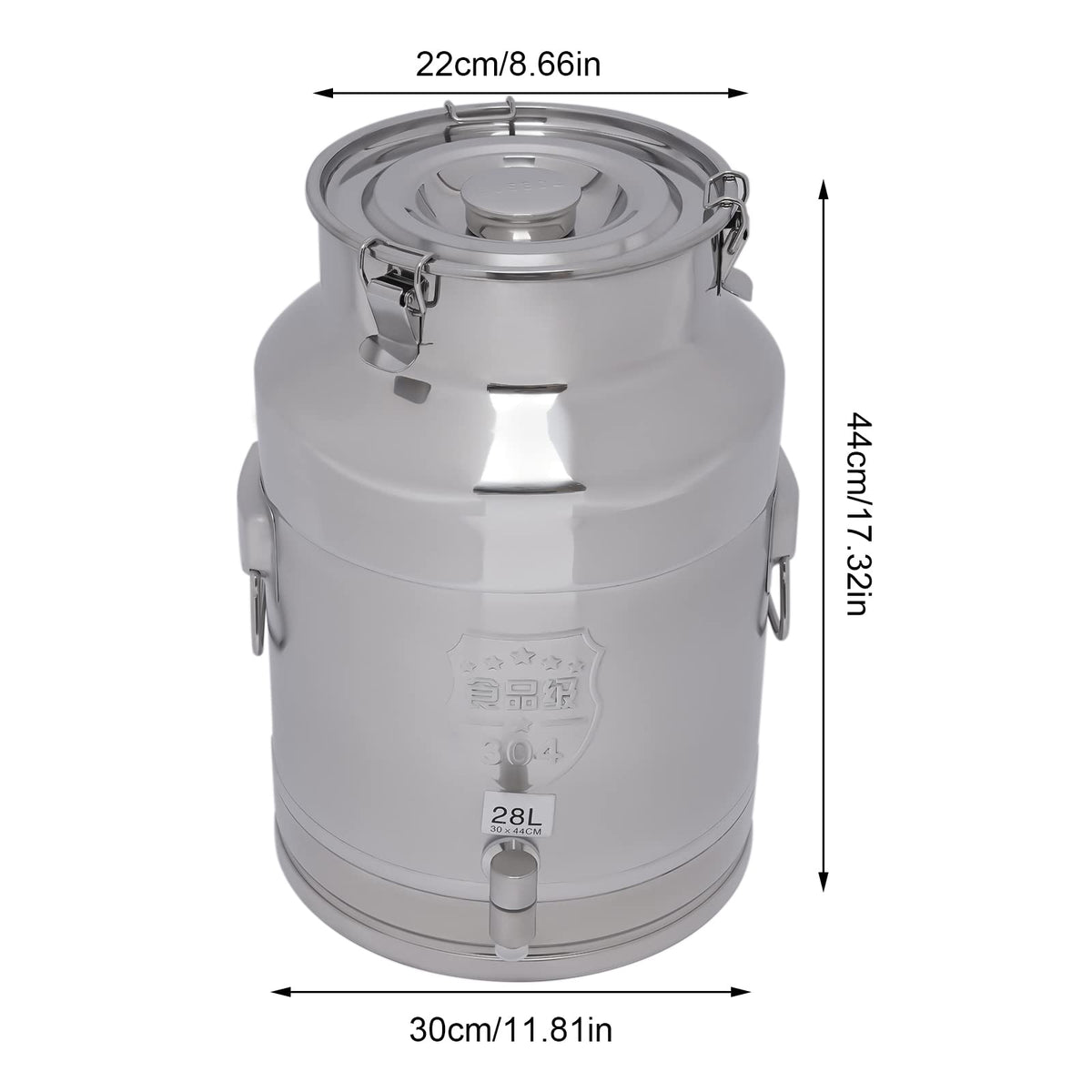 7.4 Gal Stainless Steel Milk Can with Faucet T663