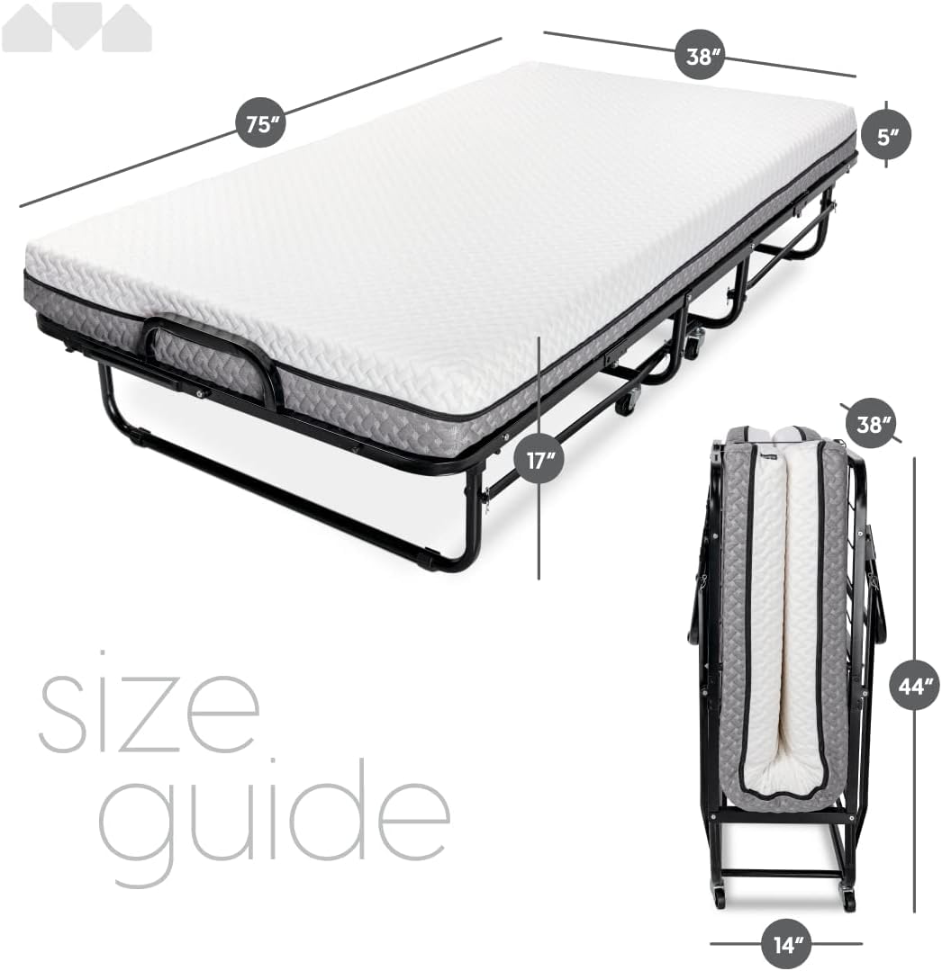 Twin Size Folding Bed with Memory Foam Mattress Z87881