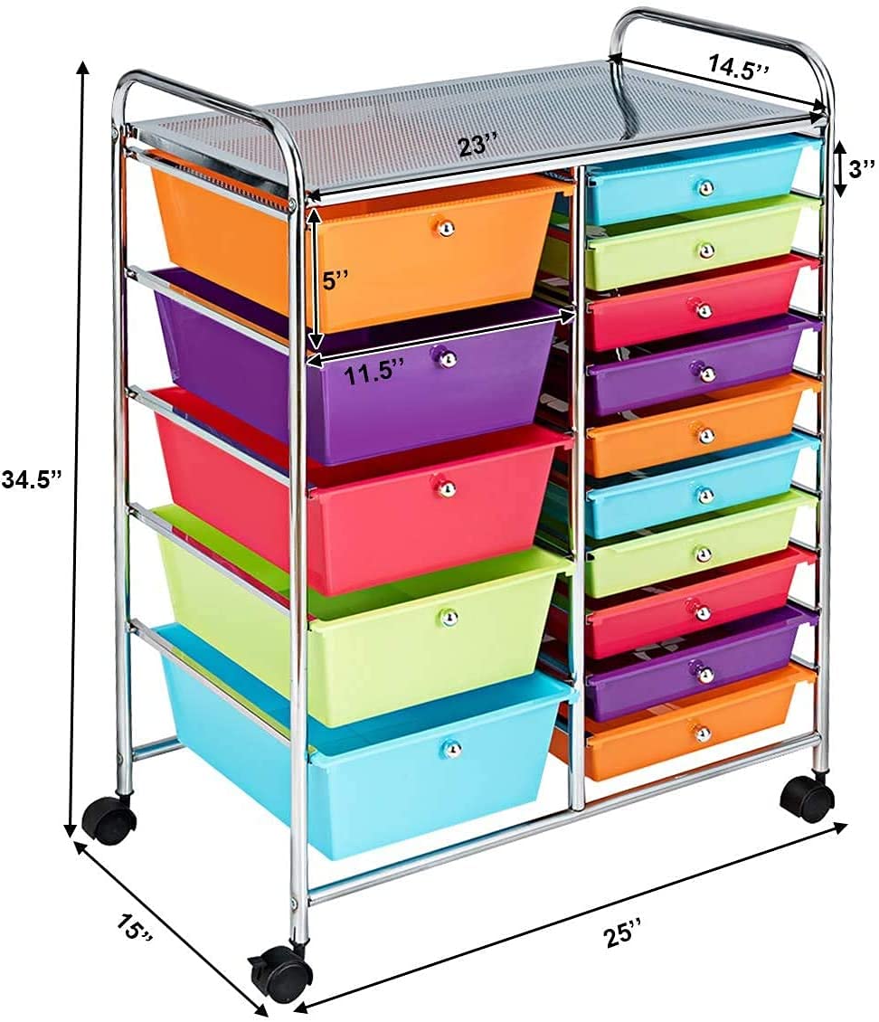 15 Drawer Rolling Storage Cart U849232