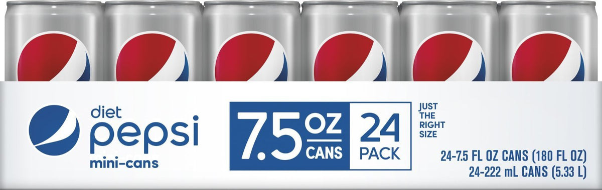 Diet Pepsi 7.5 Fl Oz Mini Cans 24 Pack P378408