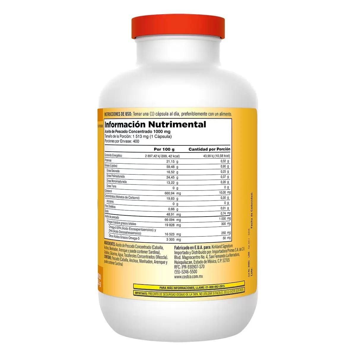 Fish Oil Concentrate 1000mg 400 Softgels P706054