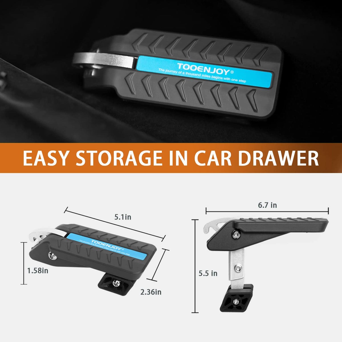 Adjustable Foldable Car Door Latch Step Max Load 400LBS C33273