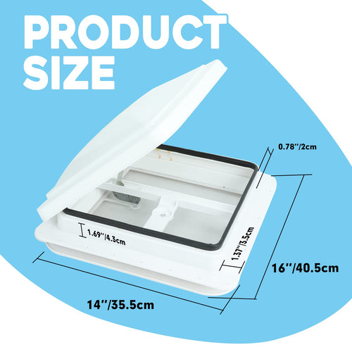 14" RV Roof Vent with White Lid X74730