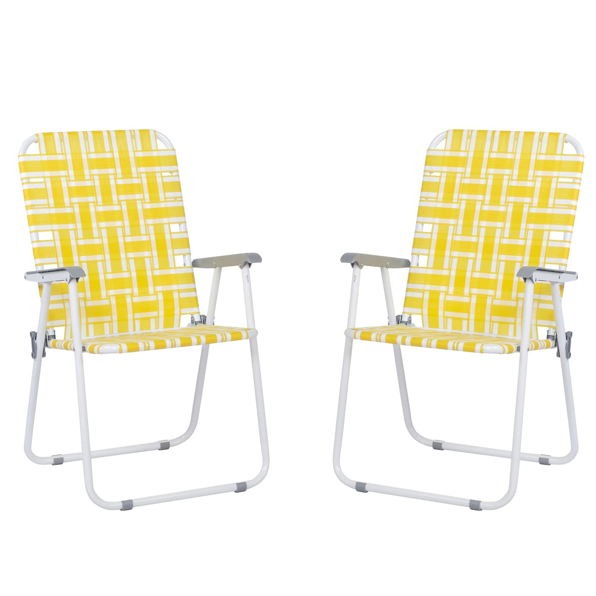 Yellow 2 Pack Folding Web Chair J9114