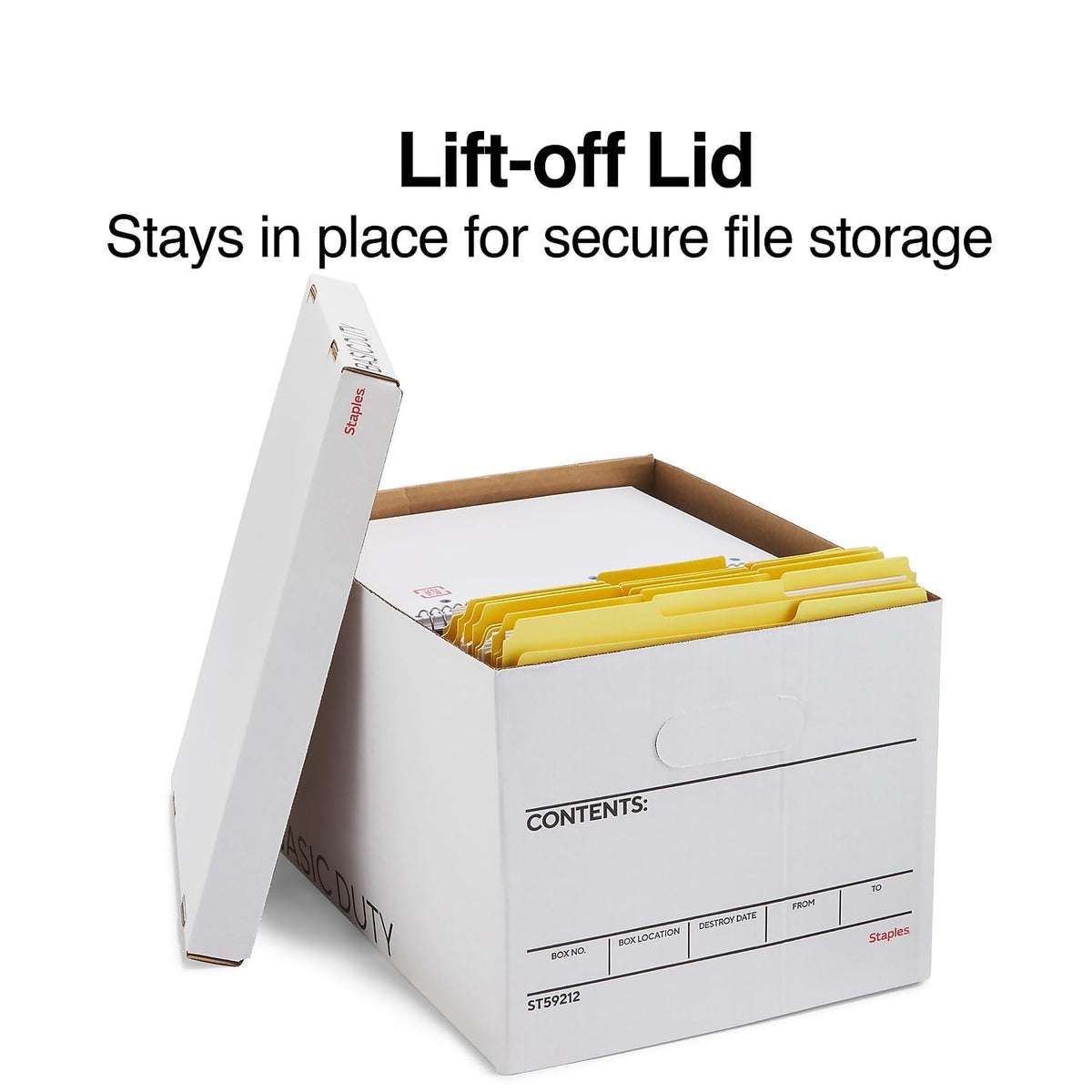 Storage & Filing Box with Handles & Removable Lid, Letter & Legal, Stackable, 20-Pack K870236