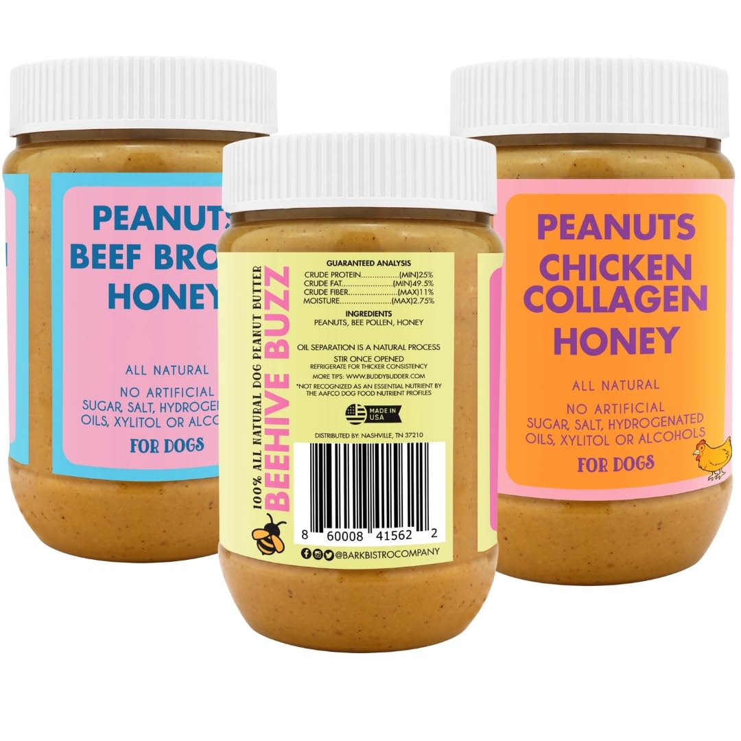 100% Natural Dog Peanut Butter Set of 3 17oz Jars M225