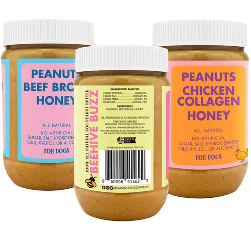 100% Natural Dog Peanut Butter Set of 3 17oz Jars M225