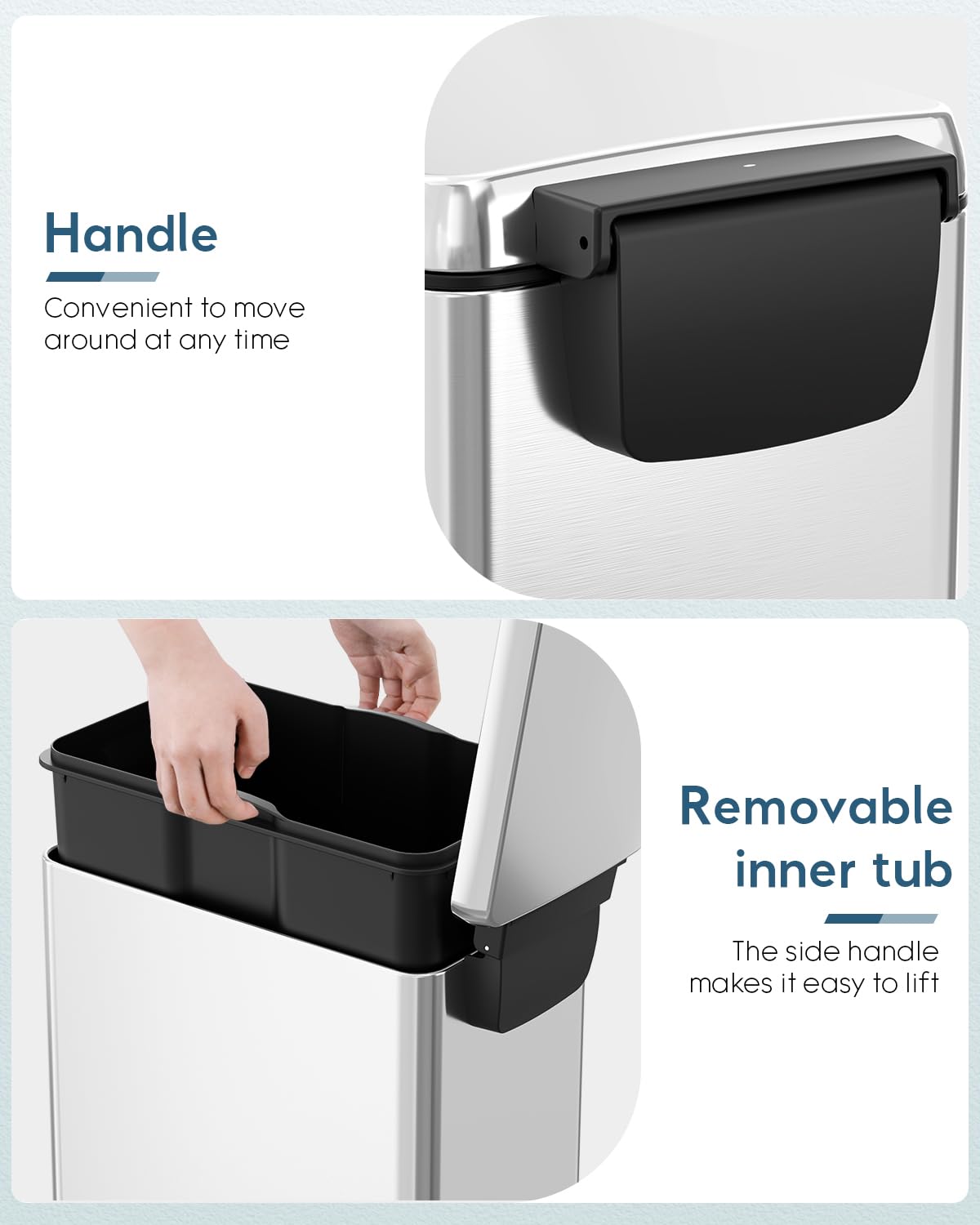 13.2 Gal Stainless Steel Slim Kitchen Trash Can K68941