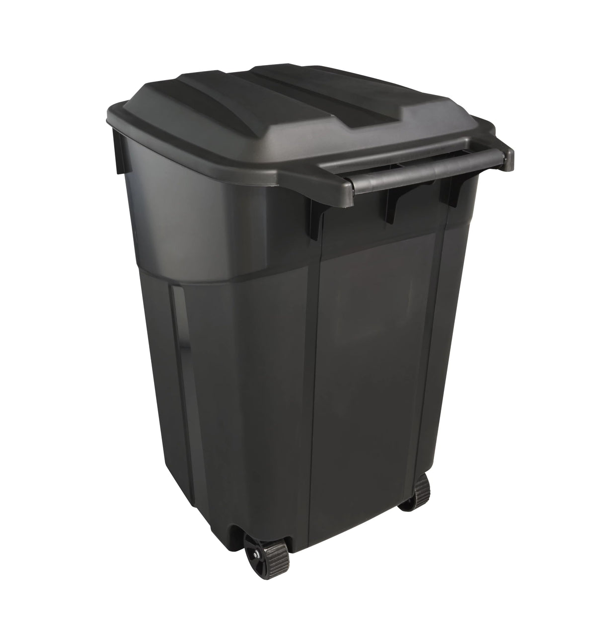 Black 45 Gallon Wheeled Plastic Garbage Can P494266
