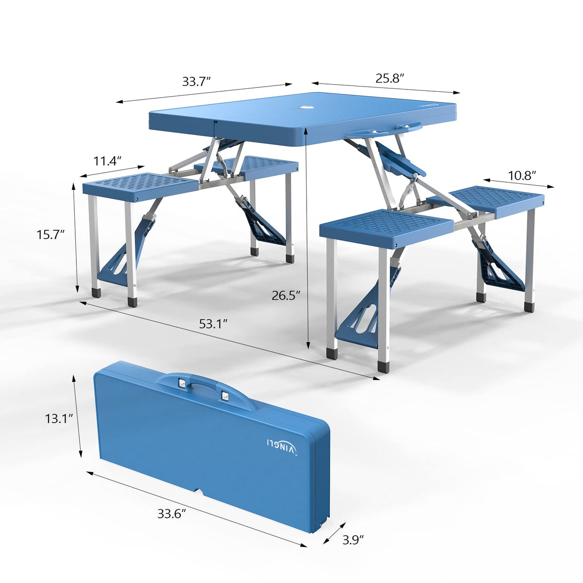 4 Ft Folding Picnic Table Set with 4 Seats R762