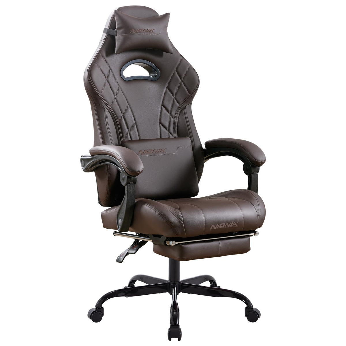 Gaming Chair with Footrest and Massage Lumbar Support H156326