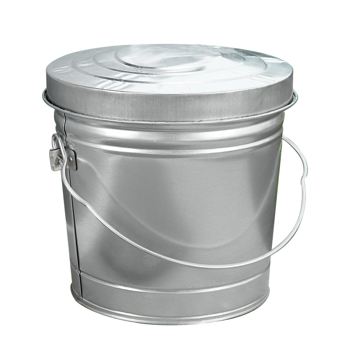 6 Gallon Galvanized Steel Locking Trash Can F495
