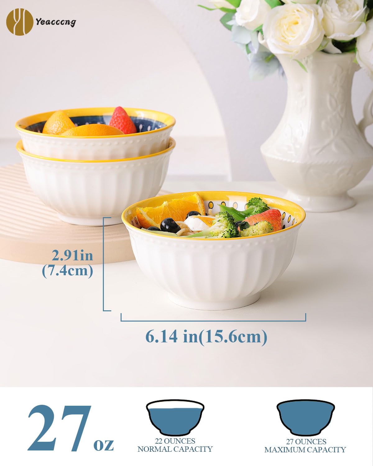 Bohemian Ceramic Bowls Set of 4 J286