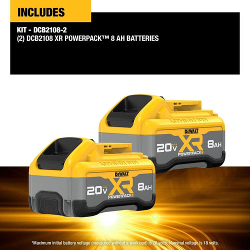 20V MAX XR 8Ah Lithium Ion Battery 2-Pack Y9792