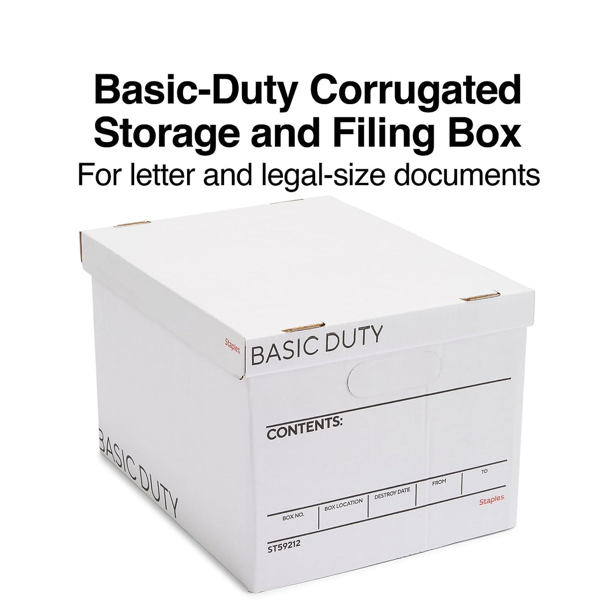 Storage & Filing Box with Handles & Removable Lid, Letter & Legal, Stackable, 20-Pack K870236