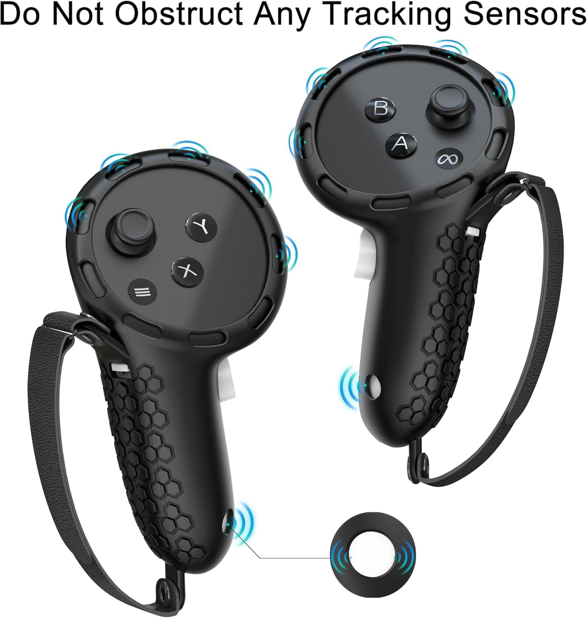 Controller Grips with Battery Opening Covers Black T602