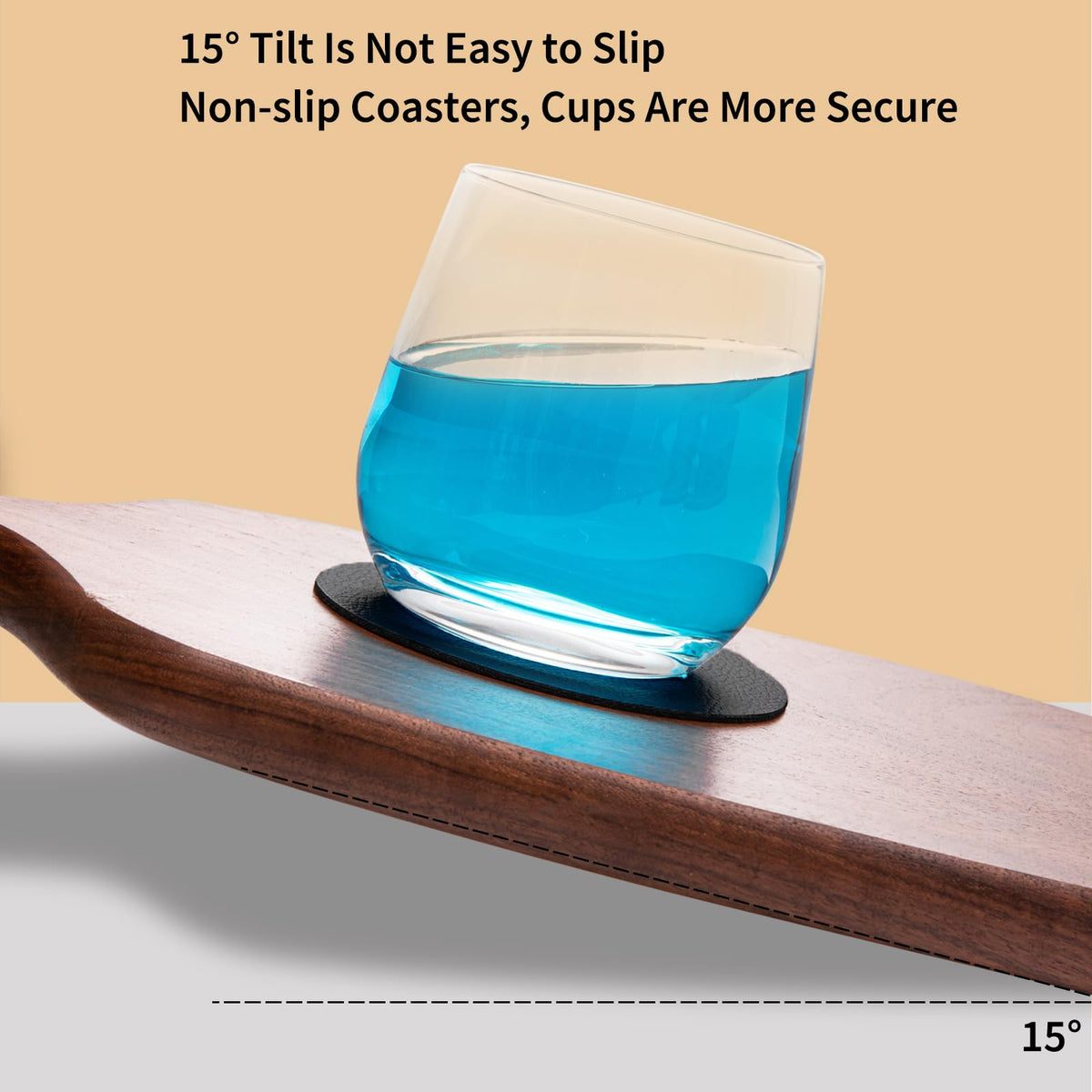 Faux Leather Drink Coasters with Holder, Set of 12 U4864