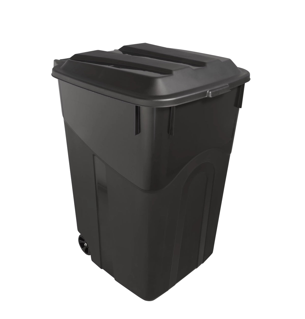 Black 45 Gallon Wheeled Plastic Garbage Can P494266