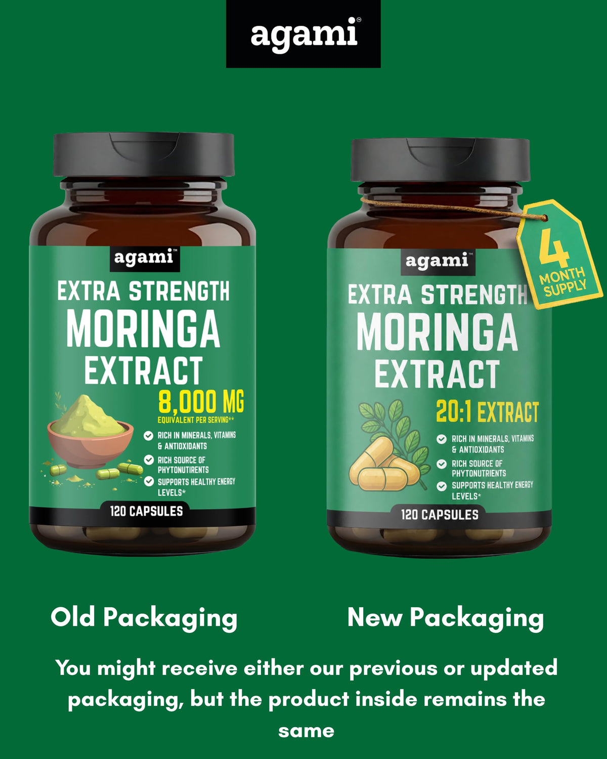 Moringa Capsules 400mg 20:1 Extract 120 Capsules V56656