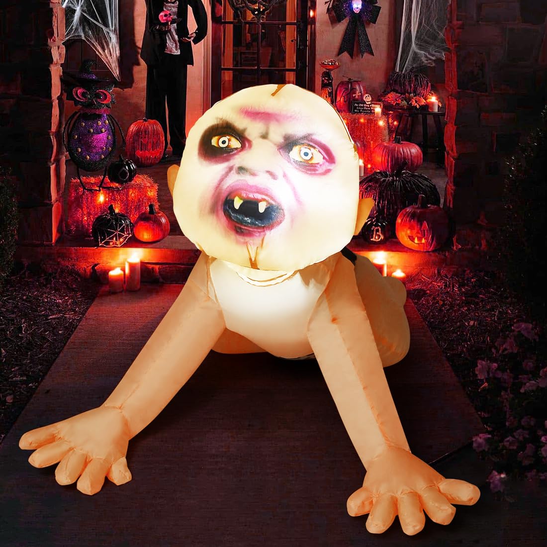 4 FT Inflatable Zombie with Built-in LEDs K890195