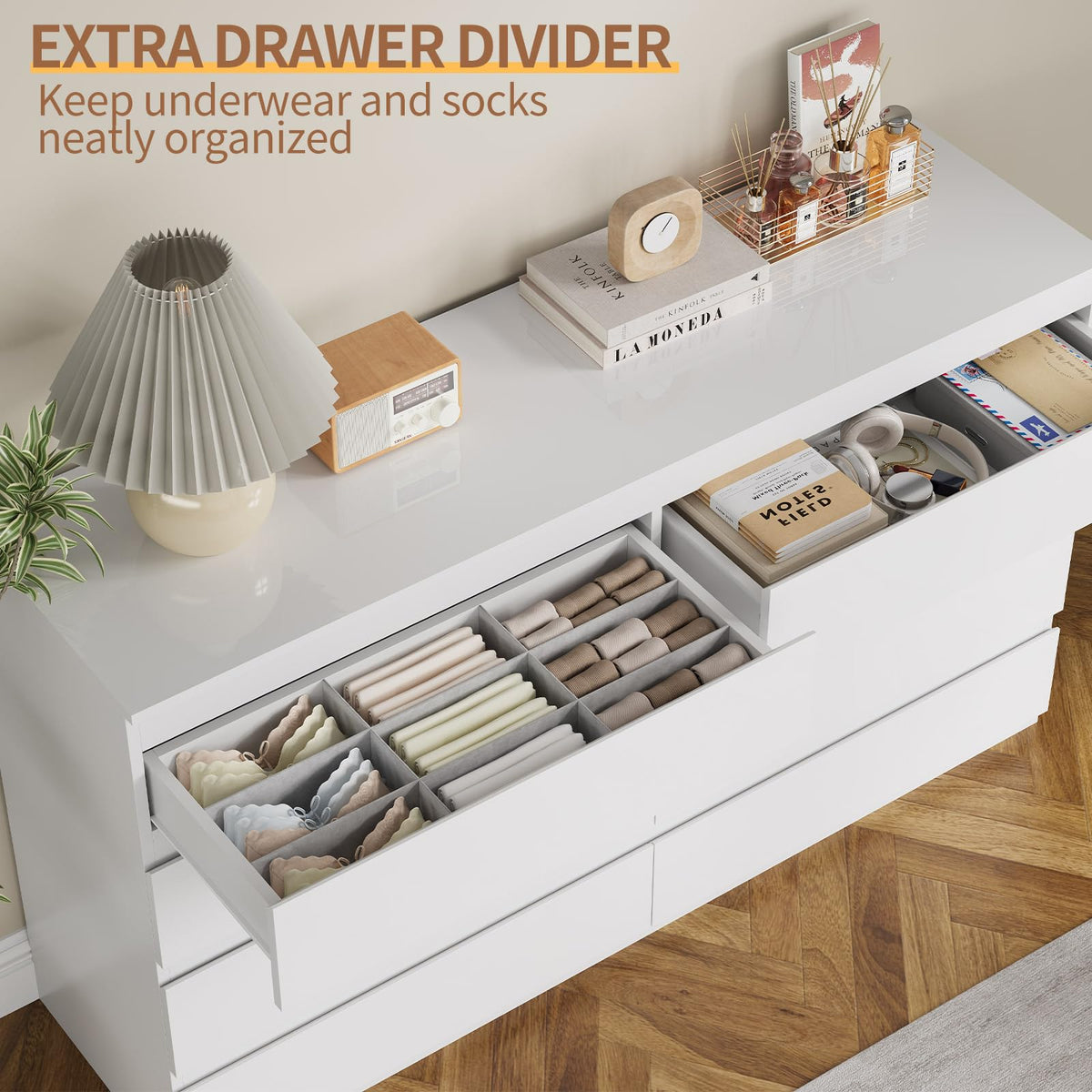 White 8 Drawer Wood Dresser U652032