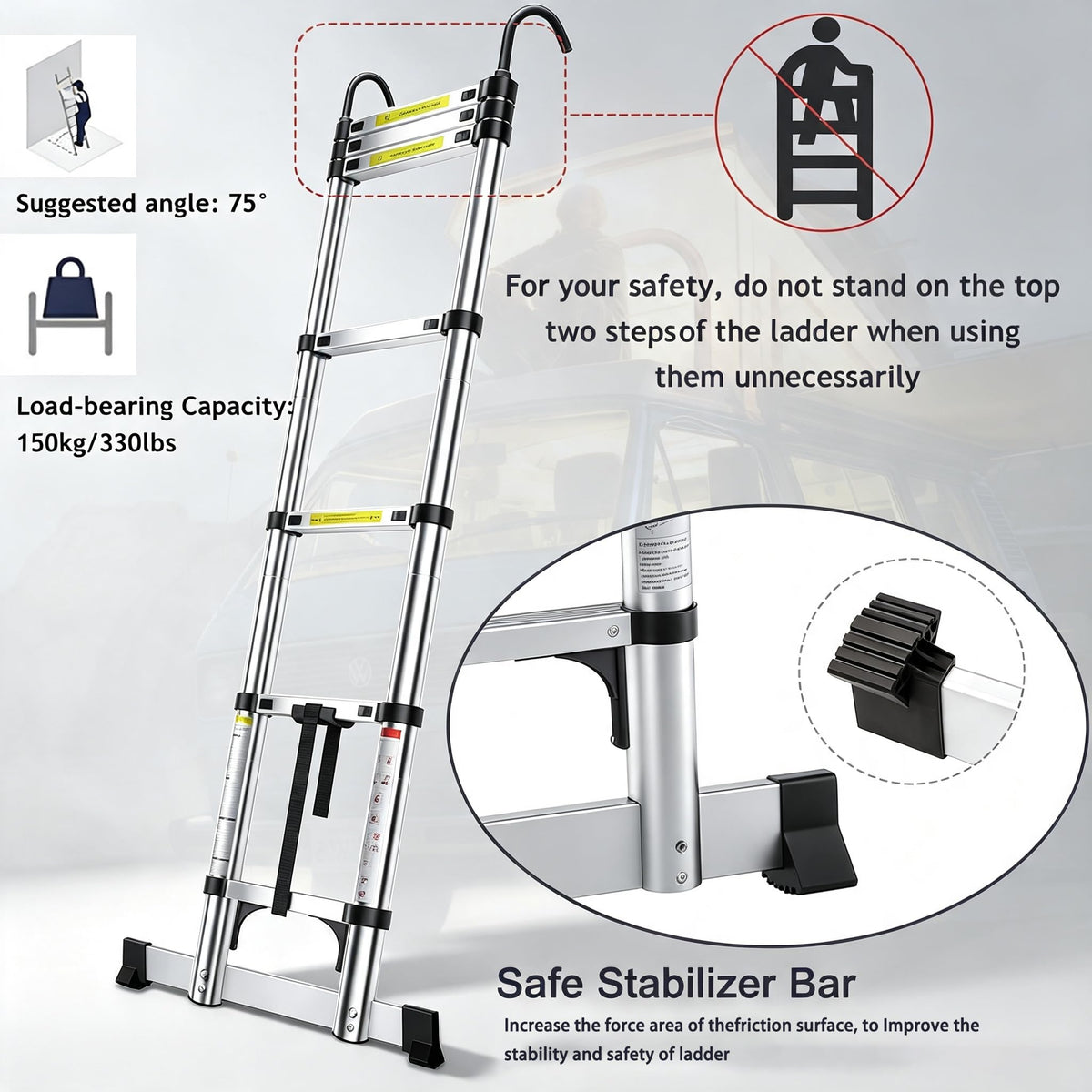 20.5FT Aluminum Telescoping Ladder F46771