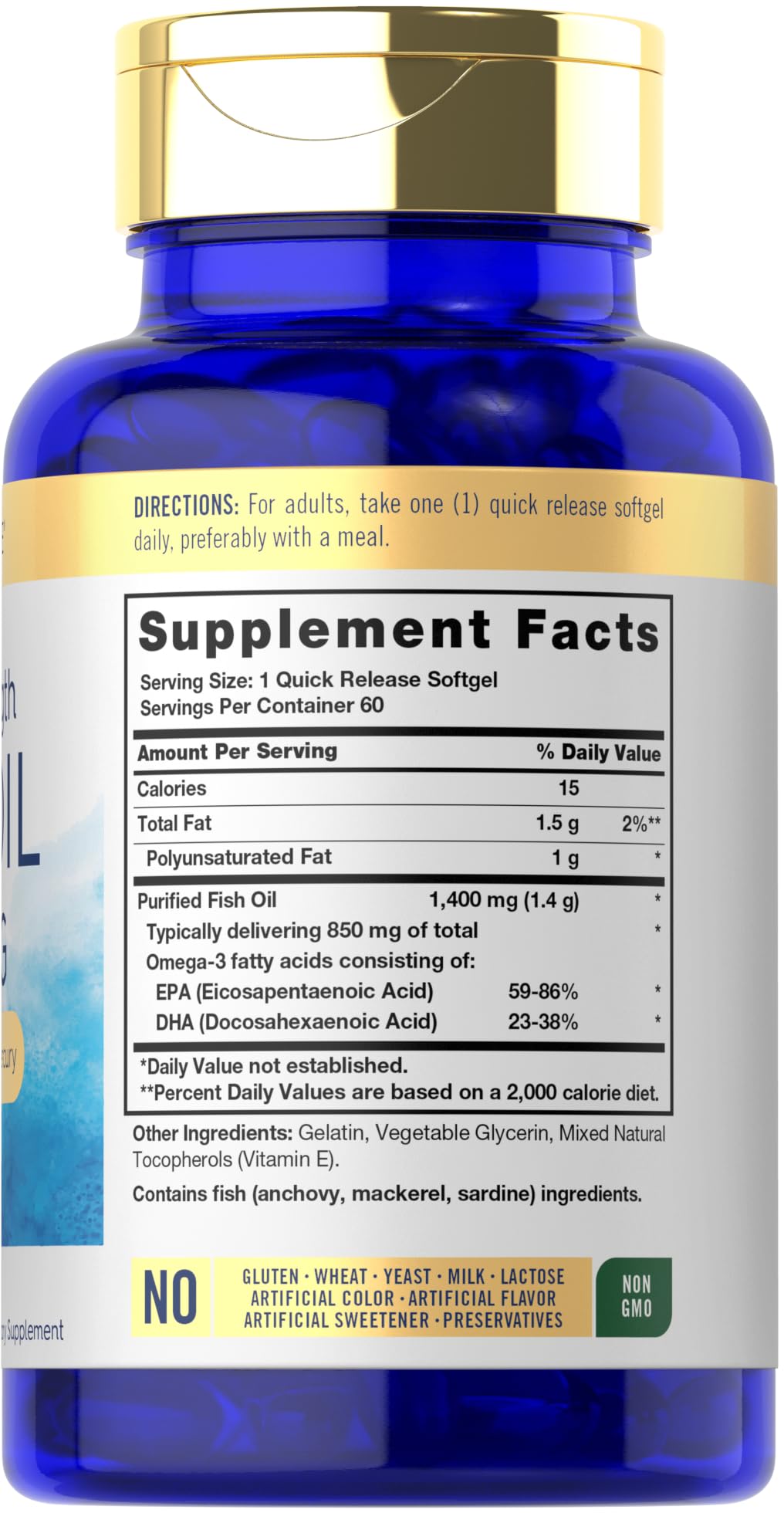 Omega 3 Fish Oil 1400 mg 60 Softgels G129978