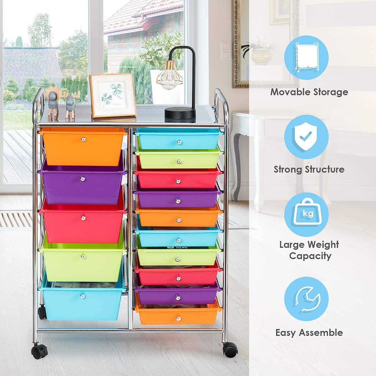 15 Drawer Rolling Storage Cart U849232