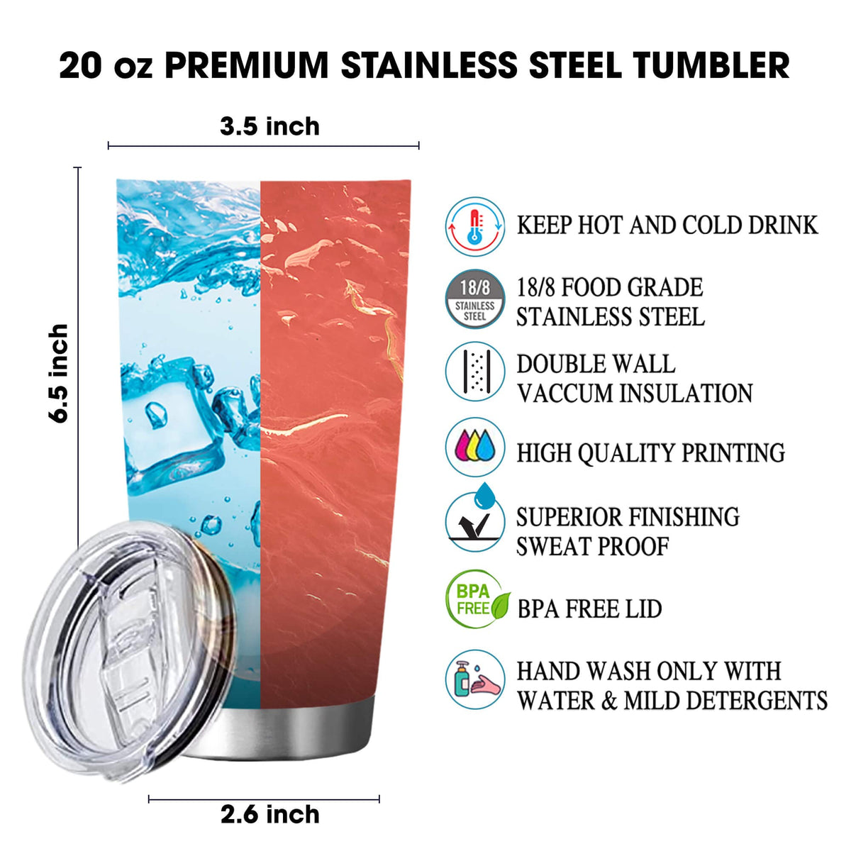 20oz Stainless Steel Tumbler Cup Q2845