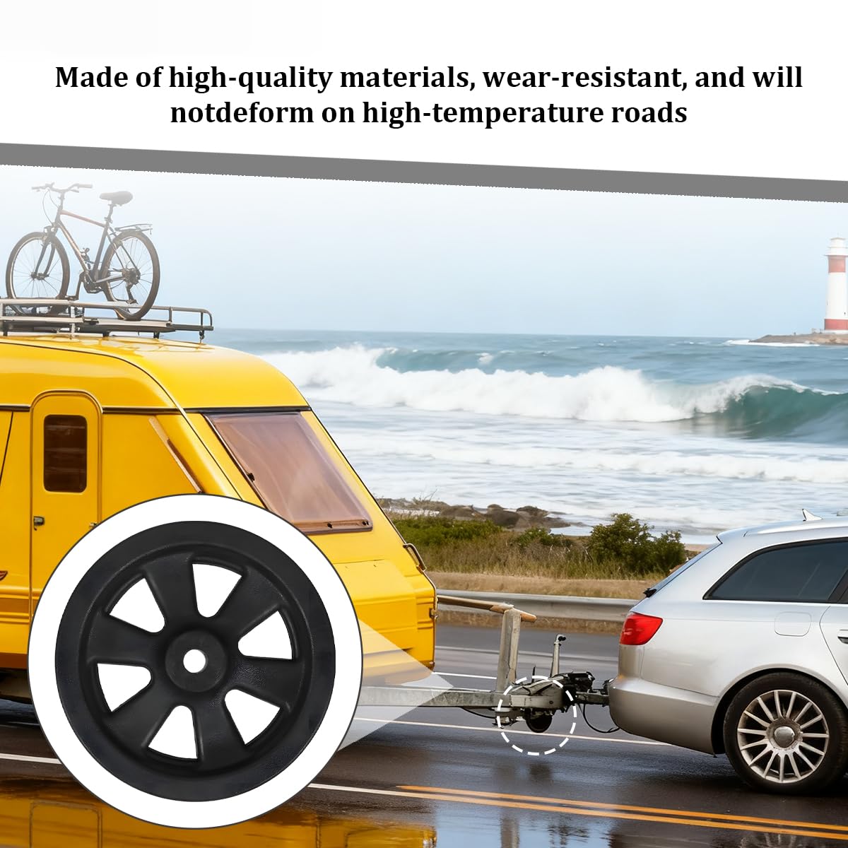8 Inch Nylon Trailer Jack Caster Wheel with Bolt and Nut Z360