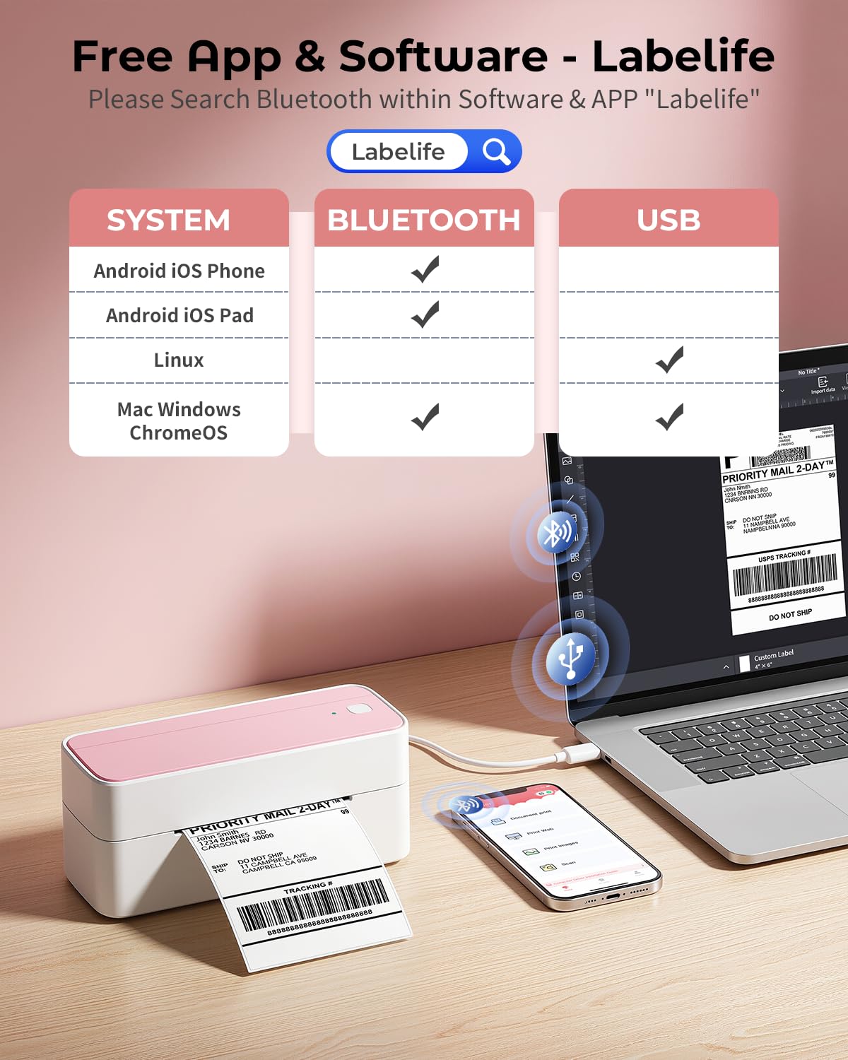 Bluetooth Thermal Label Printer B5452