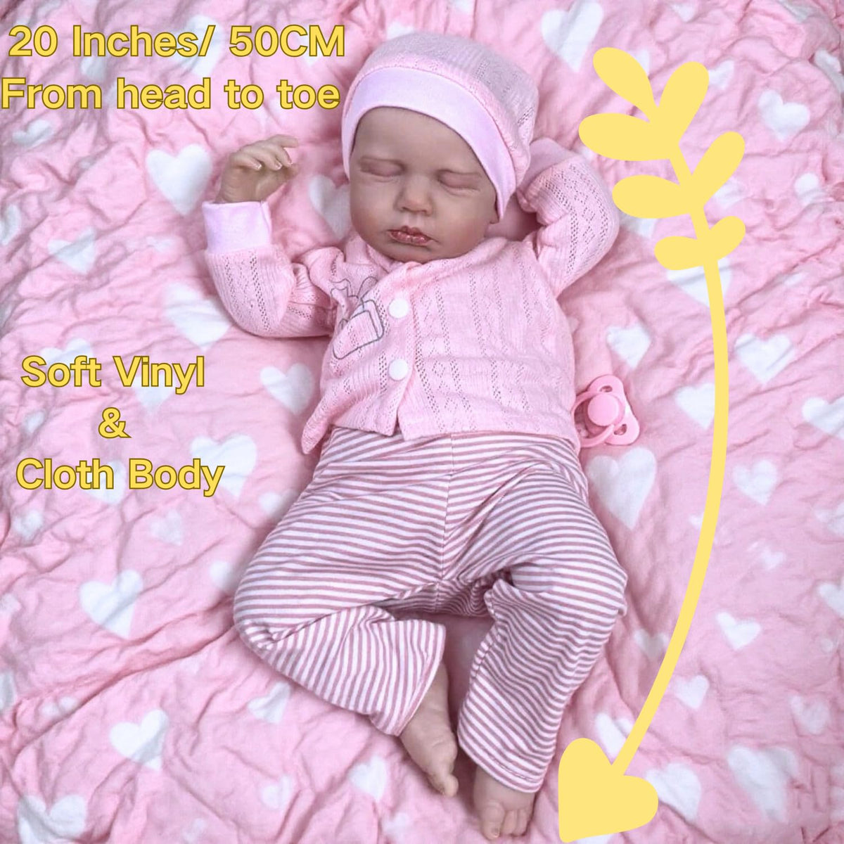 20 inch Soft Vinyl and Cloth Body Reborn Baby Dolls S84215