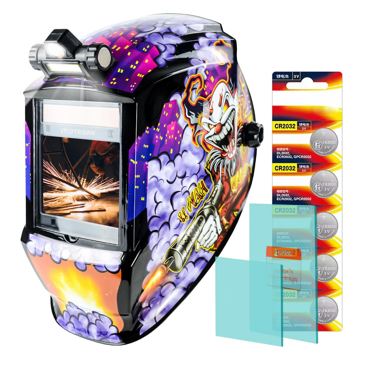 Auto Darkening Solar Powered Welding Helmet with 4 Arc Sensor Q625